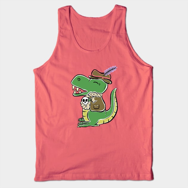 Tyrannosaurus Dinosaur The Actor Cartoon Cut Character Tank Top by Squeeb Creative